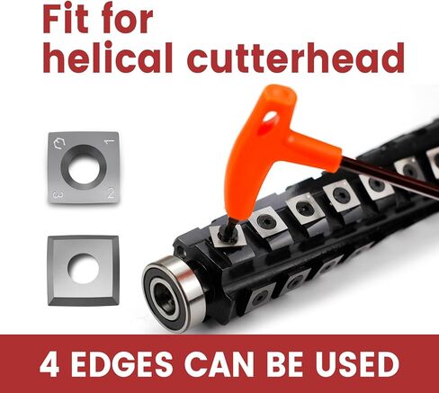 Findbuytool Carbide Inserts cutters (15x15x2.5mm-30°-R150-4R0.5) Insert for Woodworking Helical Cutter Head Tools, 10 Pcs (10) in Kuwait