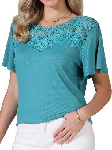 Allegra K Summer Tops for Women 2026 Short Sleeve Shirts V Neck Dressy Casual Tunic Tops in Saudi Arabia