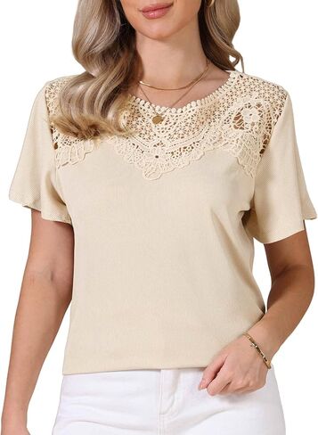 Allegra K Summer Tops for Women 2026 Short Sleeve Shirts V Neck Dressy Casual Tunic Tops in Saudi Arabia