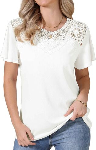 Allegra K Summer Tops for Women 2026 Short Sleeve Shirts V Neck Dressy Casual Tunic Tops in Saudi Arabia