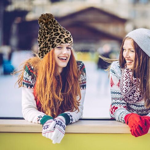 قبعة صغيرة من الصوف بطبعة الفهد، تصميم دافئ، قبعة محبوكة للنساء، لون القهوة، للأنشطة الخارجية والتجمعات العائلية وأحداث الموضة in Saudi Arabia