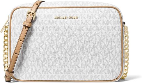Michael Kors Jet Set Large East West Crossbody, Optic White in Saudi Arabia