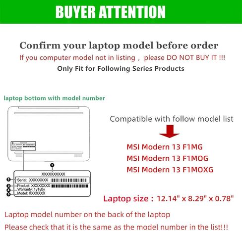 Laptop Cover Case for MSI Modern 13 F1M Series 13.3"[not Compatible with Any Other Model] 2-in-1 Detachable PU Leather Shell Notebook Sleeve (Wine red) in Saudi Arabia