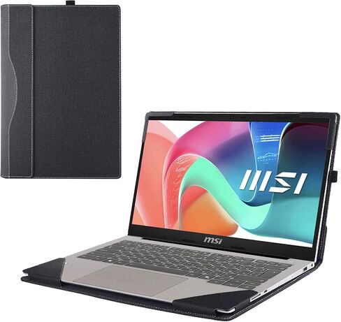 Laptop Cover Case for MSI Modern 13 F1M Series 13.3"[not Compatible with Any Other Model] 2-in-1 Detachable PU Leather Shell Notebook Sleeve (Wine red) in Saudi Arabia