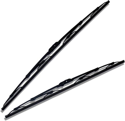 TuningPros WBMP-15-15 Metal Frame Windshield Wiper Blade For Bayonet Arm, Pin Arm and J Hook, 15" (375mm) Driver Side & 15" (375mm) Passenger Side, Set of 2 in Saudi Arabia