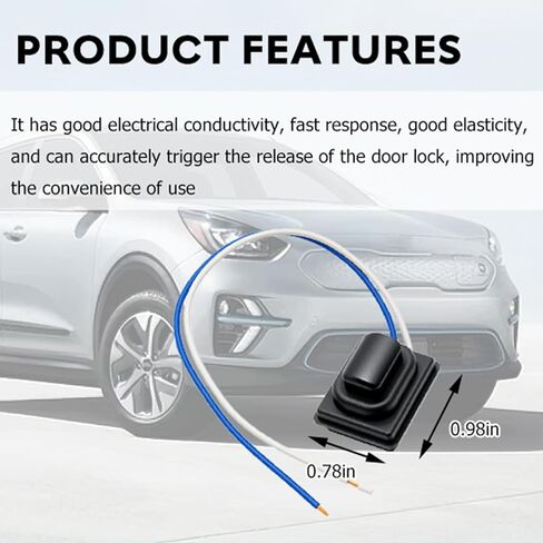 82651-G5000 مفتاح زر مقبض الباب الأمامي الأيسر متوافق مع Kia NIRO 2016 2017 2018 2019 2020 2021 يستبدل 82651-G5000 82651G5000 بمقبض باب خارجي بخط الذيل (أسود) in Kuwait