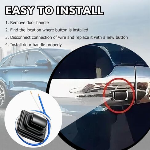 82651-G5000 مفتاح زر مقبض الباب الأمامي الأيسر متوافق مع Kia NIRO 2016 2017 2018 2019 2020 2021 يستبدل 82651-G5000 82651G5000 بمقبض باب خارجي بخط الذيل (أسود) in Kuwait