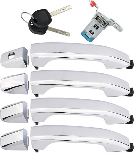 APPERFiT Exterior Door Handles w/Lock Cylinder Summit White Compatible with 2014-2020 Chevy Chevrolet Silverado 1500 2500 3500 Suburban Tahoe, GMC Sierra Yukon Replaces 13534897 13590041 in Saudi Arabia