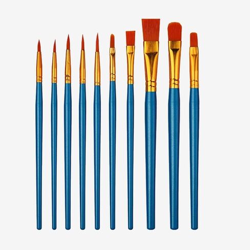 10-Piece Nylon Hair Artist Brush Set for Oil and Watercolor Painting in Saudi Arabia