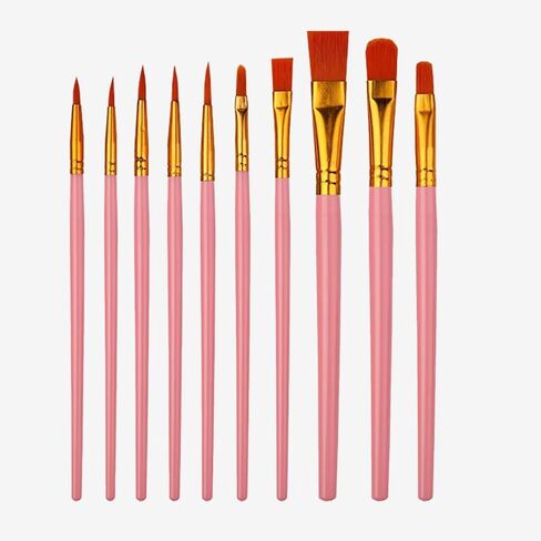 10-Piece Nylon Hair Artist Brush Set for Oil and Watercolor Painting in Saudi Arabia