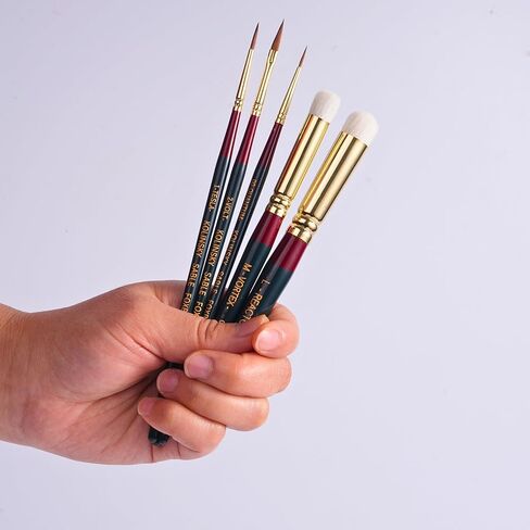 مجموعة فرش FOXBITE Kolinsky Sable El Miniaturista لقطع تشكيل اللوحات المصغرة بتفاصيل دقيقة وفرشاة طلاء مصغرة ومجموعة دهانات صغيرة أكريليك للمطرقة الحربية in Kuwait