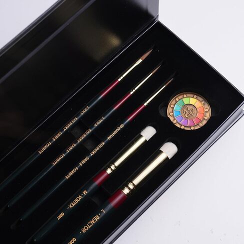 مجموعة فرش FOXBITE Kolinsky Sable El Miniaturista لقطع تشكيل اللوحات المصغرة بتفاصيل دقيقة وفرشاة طلاء مصغرة ومجموعة دهانات صغيرة أكريليك للمطرقة الحربية in Kuwait