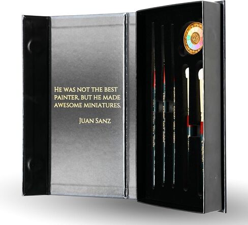 مجموعة فرش FOXBITE Kolinsky Sable El Miniaturista لقطع تشكيل اللوحات المصغرة بتفاصيل دقيقة وفرشاة طلاء مصغرة ومجموعة دهانات صغيرة أكريليك للمطرقة الحربية in Kuwait