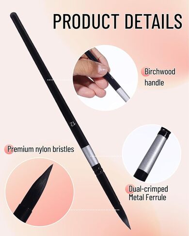 EORTA 7cs Watercolor Paint Brushes, Round Pointed Artist Face Brush Set, Professional Nylon Brushes for Acrylic Oil Gouache Watercolor Ink Oil Tempera Body Detail Detailing Nail Art, 7 Sizes in Saudi Arabia
