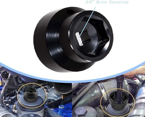 Oil Filter Socket 24mm / 36mm Steel Reversible Fuel Filter Cap Remover and Installer Tool Compatible with 6.0L / 6.4L Ford Powerstroke Diesel 2003-2010 in Saudi Arabia