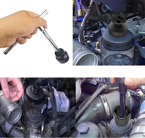 Oil Filter Socket 24mm / 36mm Steel Reversible Fuel Filter Cap Remover and Installer Tool Compatible with 6.0L / 6.4L Ford Powerstroke Diesel 2003-2010 in Saudi Arabia