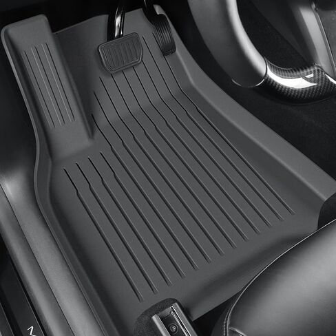 Floor Mats for Tesla Model Y 2024 2023 2022 2021 TPE All Weather Protection Floor Mats Set (6 Pieces),Custom Fit Cargo Liner Cargo Trunk Accessories,Heavy Duty Accessories,Black in Saudi Arabia