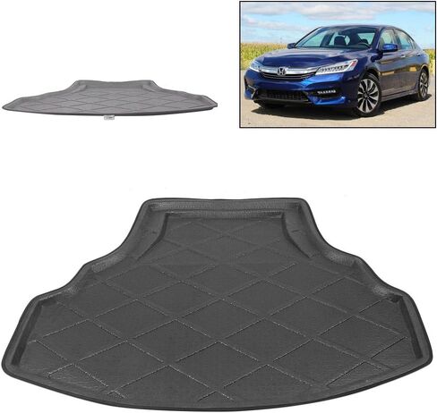 Mallofusa Cargo Liner Rear Cargo Tray Trunk Floor Mat Compatible for Honda Accord 8 2008 2009 2010 2011 2012 Black in Saudi Arabia