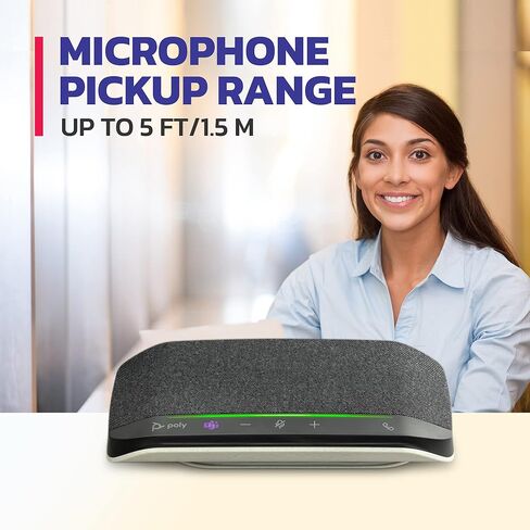 مكبر صوت ذكي Poly Sync 10 USB (Plantronics) مع ميكروفون - مكبر صوت محمول يتصل بالكمبيوتر الشخصي، Mac - يعزز صوت اجتماعات الفيديو، وتقليل الضوضاء/الصدى - مصنوع للفرق، والتكبير، والصوت المزدوج الكامل الغني in Saudi Arabia