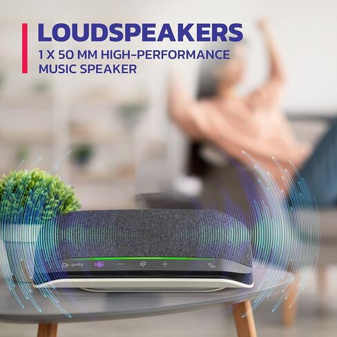 مكبر صوت ذكي Poly Sync 10 USB (Plantronics) مع ميكروفون - مكبر صوت محمول يتصل بالكمبيوتر الشخصي، Mac - يعزز صوت اجتماعات الفيديو، وتقليل الضوضاء/الصدى - مصنوع للفرق، والتكبير، والصوت المزدوج الكامل الغني in Saudi Arabia