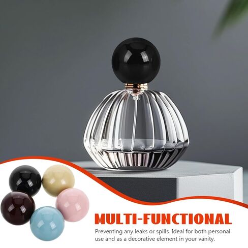 NOLITOY 5Pcs Colorful Perfume Ball Cover, 1.38Inch Replacement Caps for Spray Bottles Elegant High Gloss Finish Versatile for Dates and Parties in Saudi Arabia