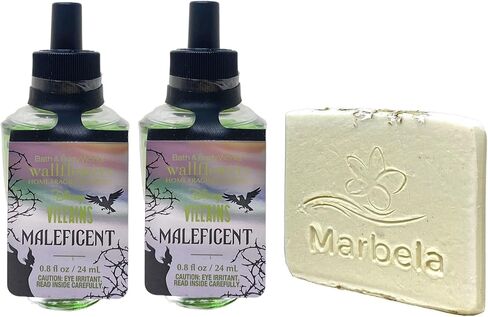 Bath & Body Works Disney Villains Collection Maleficent 2-Pack Home Fragrance Refills Bulbs with a Natural Oats Sample Soap in Saudi Arabia