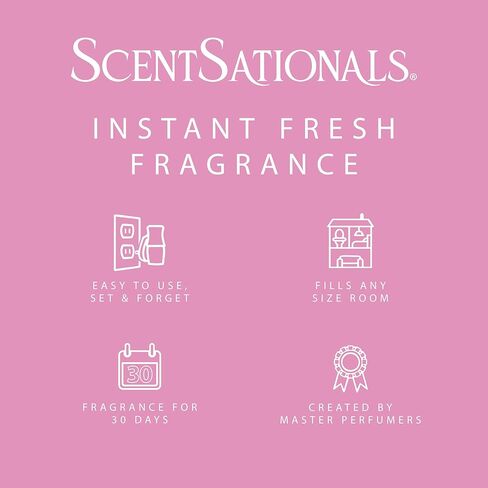 ScentSationals Cherry Blossoms Fragrance Oil Plug In Air Freshener Refills 3-Pack - Works with Scentsationals Wall Plugs, Long-Lasting Home Fragrance, 0.8 fl oz Each, Packaging May Vary in Saudi Arabia