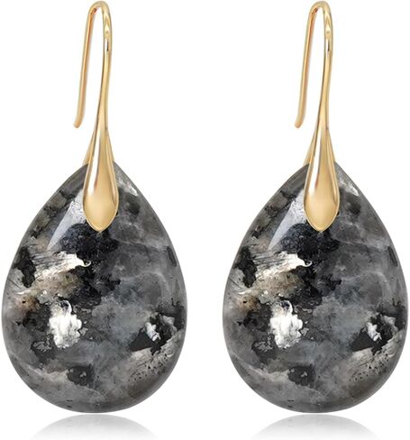 Natural Stone Earrings for Women Boho Dangle Drop Earrings Gemstone Fishhoop Statement Gold Earring in Kuwait