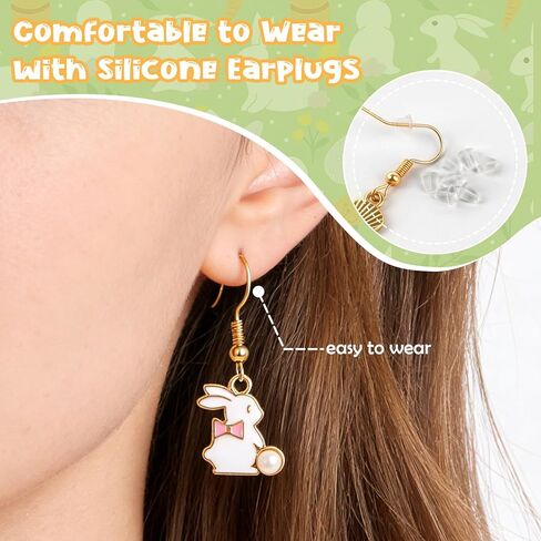 9 أزواج من أقراط عيد الفصح للنساء، أقراط متدلية على شكل بيض أرنب لطيف على شكل أرنب متدلية، هدايا سلة عيد الفصح، أفكار هدايا مجوهرات للبالغين والمراهقين in Kuwait