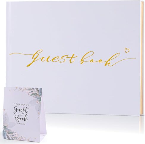 XKDOUS Elegant Wedding Guest Book with Gold Foiled Cover and Lined Pages 7"x 9" Wedding Guestbook for Wedding Reception, Birthday, Baby Shower, Bridal Shower and Special Events in Saudi Arabia