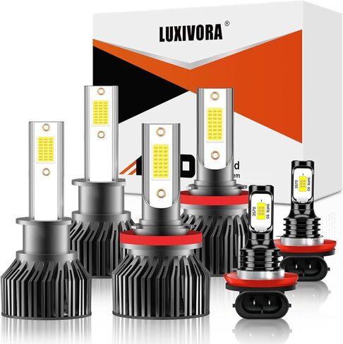 متوافق مع كيا فورتي، فورتي كوب 2014 2015 2016، مصابيح إضاءة عالية منخفضة، حزمة من 6 قطع in Kuwait