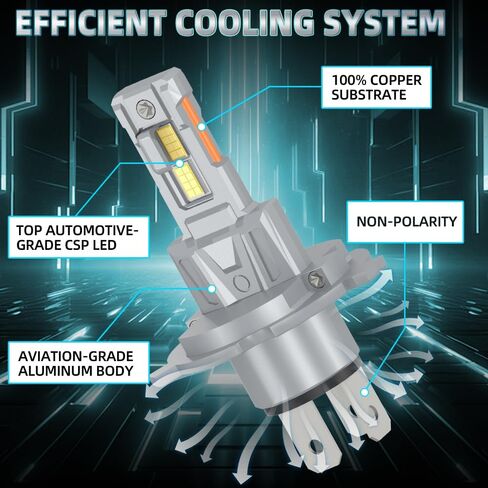 Compatible For Nissan Versa 2007-2020 High Low Beam Light Bulbs Combo, 20000LM 800% Brightness 6000K Cool White, Plug and Play, Pack of 2 in Saudi Arabia