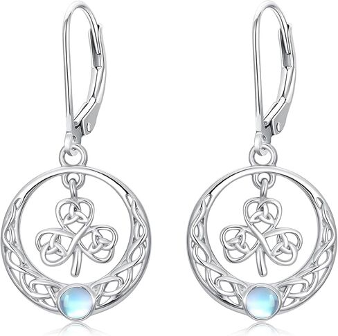 Clover Earrings Irish Gifts for Women 925 Sterling Silver 4 Leaf Clover Dangle Drop Earrings Shamrock Lever Back Earrings Ireland Jewelry St Patricks Day Gifts in Saudi Arabia