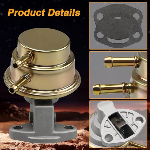 Fuel Pump & 2 PCS Spacers Compatible with VW Beetle Super Beetle 1973-1974, Use with Alternator Replace#: 113127025G in Saudi Arabia