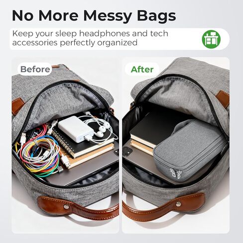 MUSICOZY Hard Storage Case for Sleep Headphones & Bluetooth Headband, Protective Travel Carrying Case for Sleep Eye Mask, Electronics and Accessories, Durable EVA Material with Carabiner Clip in Kuwait