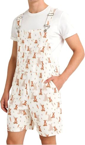 أفرول مريلة عيد الفصح للرجال بحزام كتف قابل للتعديل، بذلة قصيرة مطبوع عليها عيد الفصح in Kuwait