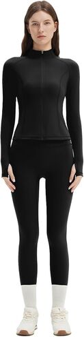 SUUKSESS Women 2 pieces Workout Sets BBL Full Zip Up Jacket High Waist Gym Leggings in Saudi Arabia