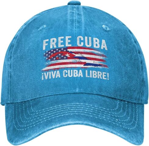 Free Cuba hat Viva Cuba Libre Patria Y Vida Cuban Flag Retro Cotton Cap Red in Kuwait