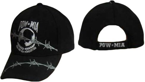 Trade Winds Embroidered Pow Mia Powmia Barb Barbed Wire Black Cap Hat (TOPW) CAP604B in Saudi Arabia