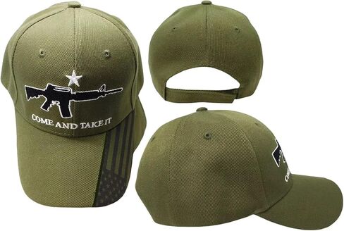 M-4 Come and Take It Olive USA Flag On Bill Olive Green Embroidered Cap Hat in Saudi Arabia