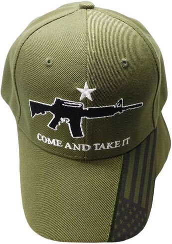 M-4 Come and Take It Olive USA Flag On Bill Olive Green Embroidered Cap Hat in Saudi Arabia