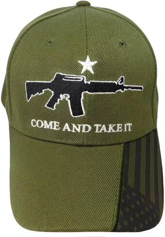 M-4 Come and Take It Olive USA Flag On Bill Olive Green Embroidered Cap Hat in Saudi Arabia
