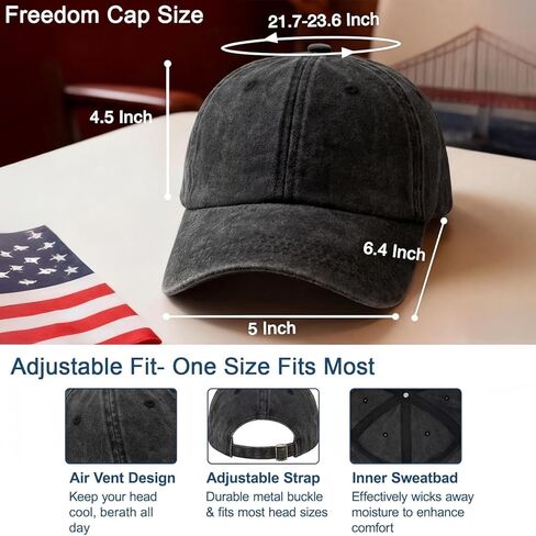 We The People Washed Denim Baseball Cap, 250th American Anniversary Commemorative Hat, Adjustable Cap for Men Women, Retro Patriotic Cap Gifts in Saudi Arabia
