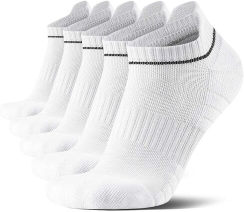 جوارب للجري للكاحل للرجال 9-12، جوارب منخفضة القطع مع دعم للقوس، جورب رياضي للتمرين، جورب أسود، مقاس كبير in Kuwait