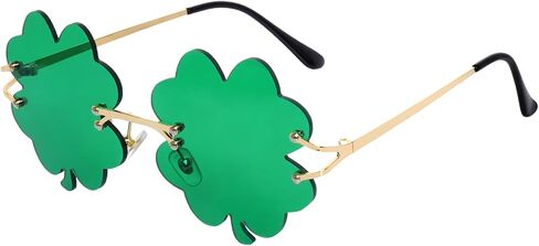 St Patricks Day Sunglasses, Green Four Leaf Clover Glasses, Saint Patricks Day Outfit Costume Accessories for Women Men in Saudi Arabia