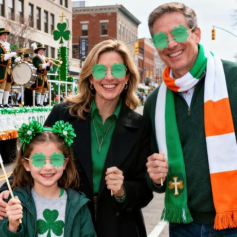 St Patricks Day Sunglasses, Green Four Leaf Clover Glasses, Saint Patricks Day Outfit Costume Accessories for Women Men in Saudi Arabia