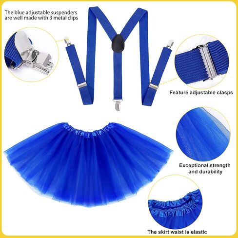 6 Pcs Adult Halloween Costume Accessories,Yellow Beanie/Tutu Skirt/Stockings/Suspenders/Goggles/Gloves Cosplay Set in Kuwait