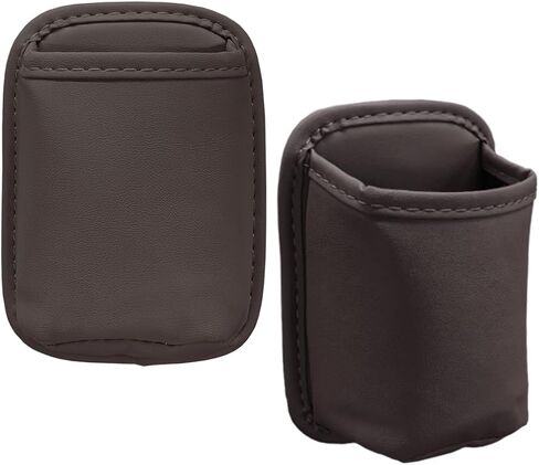 2PCS Large Cup Holder for Car Door - Clip On Vehicle Hanging Water Bottle Drink Holder Car Back Seat Pocket - Scratch-Resistant PU Leather Beverage Storage Organizer for Cars Trucks (Black) in Kuwait