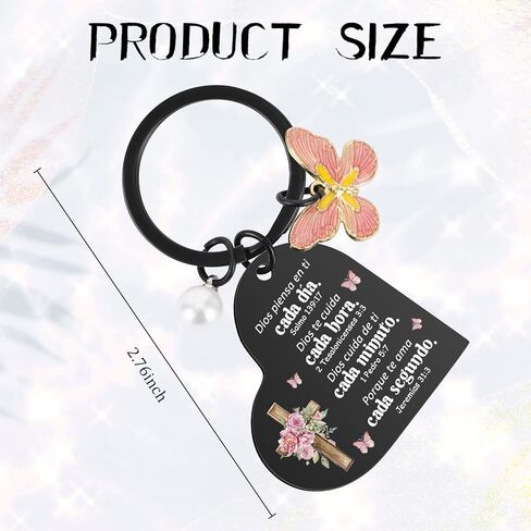 Spanish Christian Gifts For Women - Religious Inspirational Gifts With Bible Verse, Spiritual Keychain Christmas Birthday Gift for Female Mother Sister Friends in Kuwait
