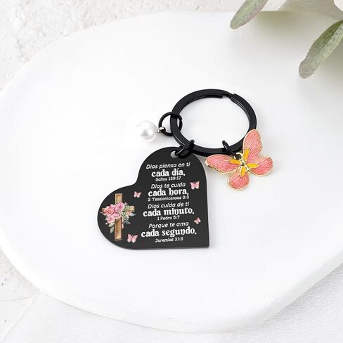 Spanish Christian Gifts For Women - Religious Inspirational Gifts With Bible Verse, Spiritual Keychain Christmas Birthday Gift for Female Mother Sister Friends in Kuwait